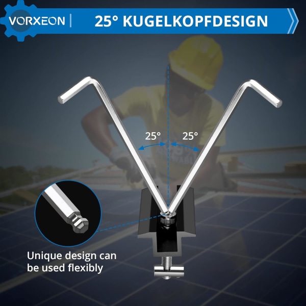 (svart) Sett med 10 solklemmer Aluminium monteringsfeste for sol