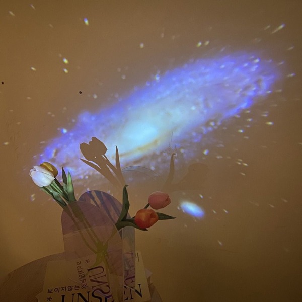 Moon Galaxy Projektionslampe Baggrund Atmosfære Nattlys Sort A-A