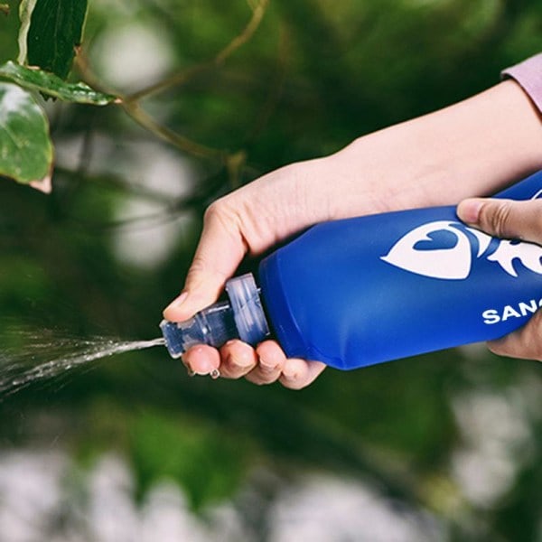 Vikbar Vattenpåse Portabel Ultralätt TPU Mjuk Flaska Vattenflaska Utomhussporter Vandring Camping Vikbar Vattenpåse 500ml klar färg