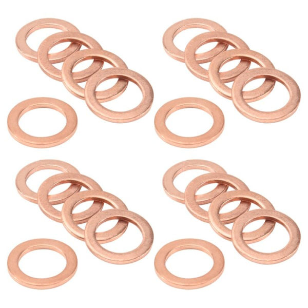 20 st 12mm x 18mm 1.5mm Kopparbricka Ringpackning