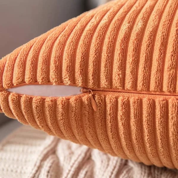 2-pak dekorative pudebetræk bløde polyester fløjlsbukser teksturerede pudebetræk til sovesofa 45 x 45 cm orange