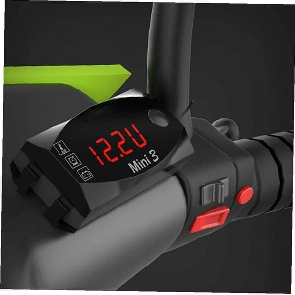 Motorcykel digital klocka voltmeter termometer 3 i 1 röd tillbehör