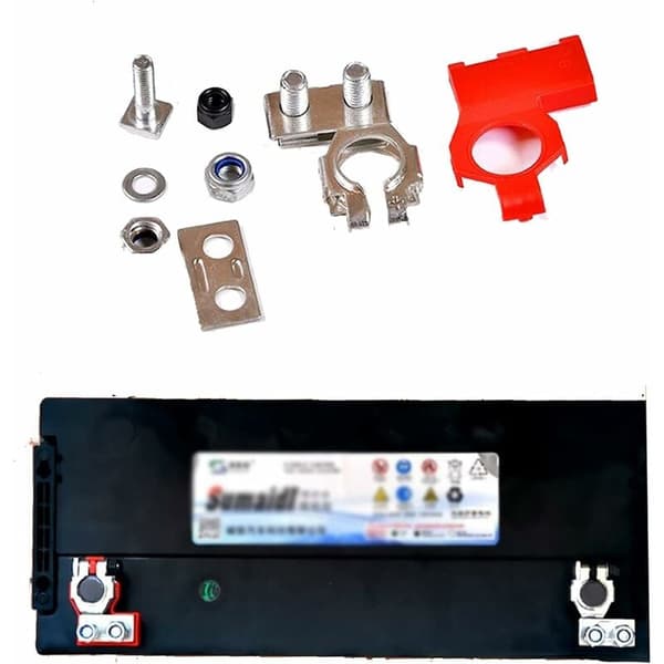 2 stk. bilbatteri terminalstik - positive og negative klemmer til varevogn, campingvogn, autocamper