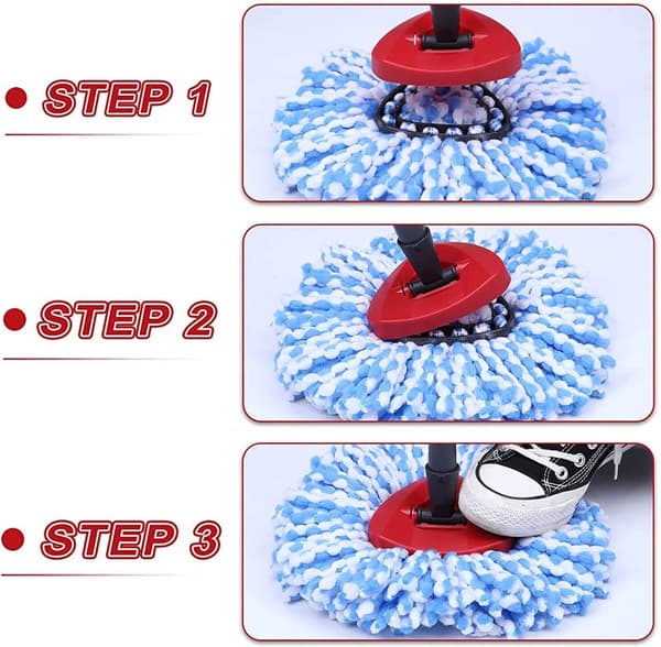 Udskiftningsbase til Spin Mop, Trekantet Moppehovedplade i Plast Kompatibel med O-Cedar og Vileda Spin Mops, Rød, 15,5 x 16 x 5 cm
