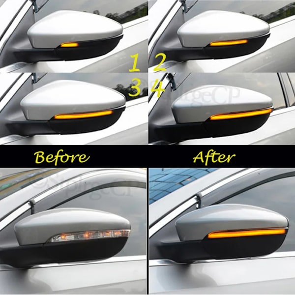 För VW Passat B7 CC Scirocco MK3 Jetta MK6 EOS Beetle R LED Dynamisk Blinkers Blinkers Sekventiell Sidospegel Blinkers Vänster och Höger Left and Right