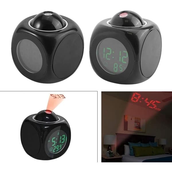 Digital Projektionsväckarklocka med Takprojektion för Sovrum, Kompatibel med Philips