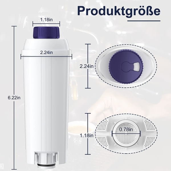 Vattenfilter, erstatning for DeLonghi DLSC002, optimerer kaffekvaliteten
