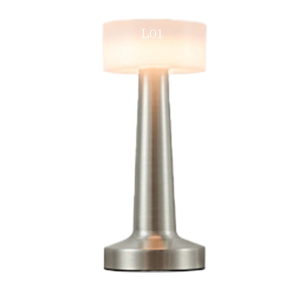 Retro barbordlampe skrivebords nattlys lading utendørs musikk restaurant bordlampe atmosfærelys D Silver