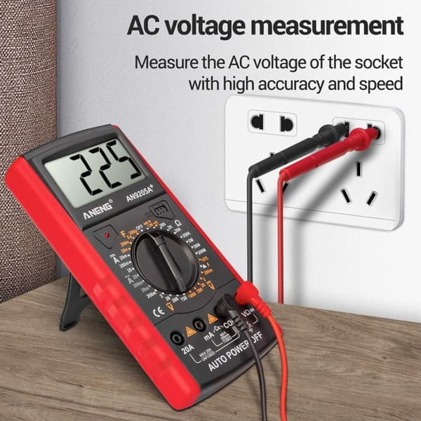 DT-9205A Digitalt Multimeter, Spændings-, Strøm- og Modstandstester