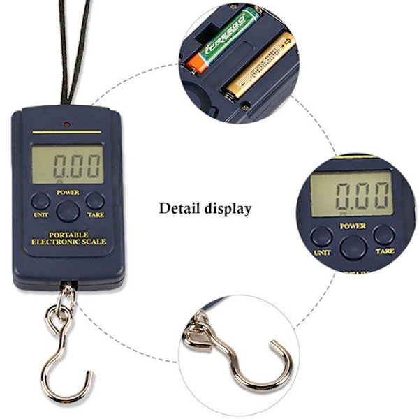 TD® Bärbar Elektronisk Digital Bagagevåg oz Vikt lbs våg 40kg x 20g digital våg med batterier ingår