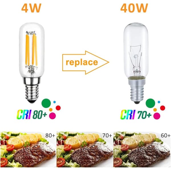 E14 LED emhættepære 4w hvidt filament udskiftning