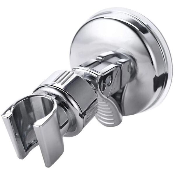 Duschhållare med sugpropp, ABS, Avtagbar, Väggmontering, Sugpropp, 360° Rotation, Silver