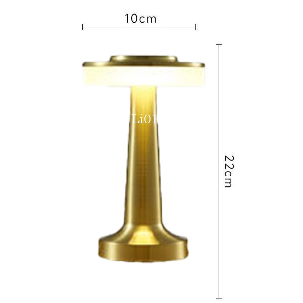 Retro barbordlampe skrivebords nattlys lading utendørs musikk restaurant bordlampe atmosfærelys E Gold