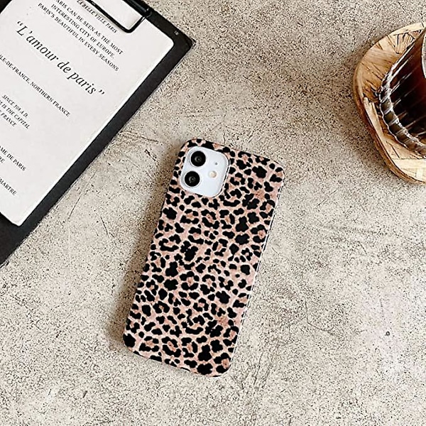 Leopard Gepard Tryckt Telefonfodral för iPhone 12 och 12 Pro Girly Design Mjuk Flexibel Skyddande Lyx Gummi Gel Baksida (iphone 12/12 Pro)