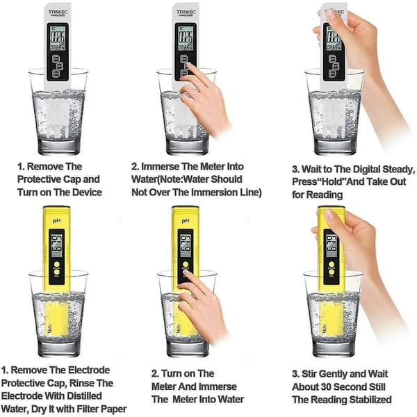 Ph-tester til drikkevand, pool, akvarium, drikkevarer, hydroponics måler tds ph ec temperatur.