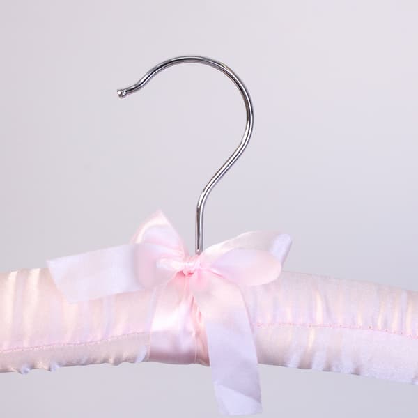 Satinforstærkede bøjler, 38 cm, sæt med 10, holdbart design (LYSERØD)