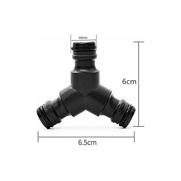 Trädgårdsslang Y-koppling splitter i plast 3-vägs hane 2-pack