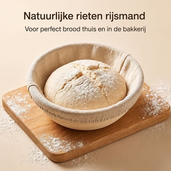Runda Jäskorgar för Bröd, Set om 2, 9 Tum Naturlig Rotting Jäskorgar för Surdeg med Bomullsfoder för Hemma Bagare