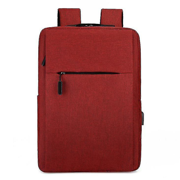 Matkailuun sopiva kannettava reppu, ohut, kestävä, USB-latausportti, vedenpitävä laukku, punainen red