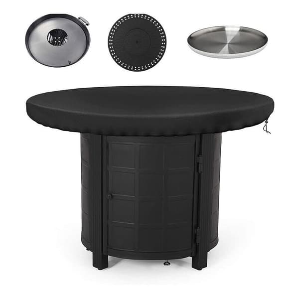 Skyddshölje för eldstadsplatta, 420D, vattentät, anti-UV, för eldstadsplatta, grillplatta (diameter 100 cm).