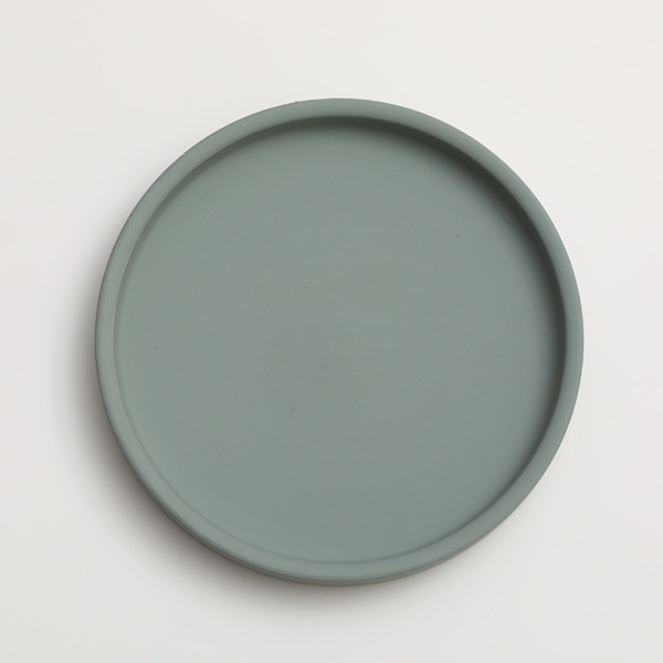 Keraaminen pyöreä kukkaruukun vesialusta koriste Morandi-pigmentin polttopohja paksuuntunut tyyny vedenvarastointialusta Fog blue 16.8*1.8cm (inner diameter 15.5cm)