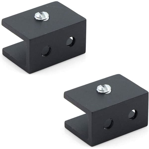 Glasklips 8 Stykker Firkantet Rustfrit Stål til Flade Overflader 8 til 10 mm Kompatibel med Spejl Sort