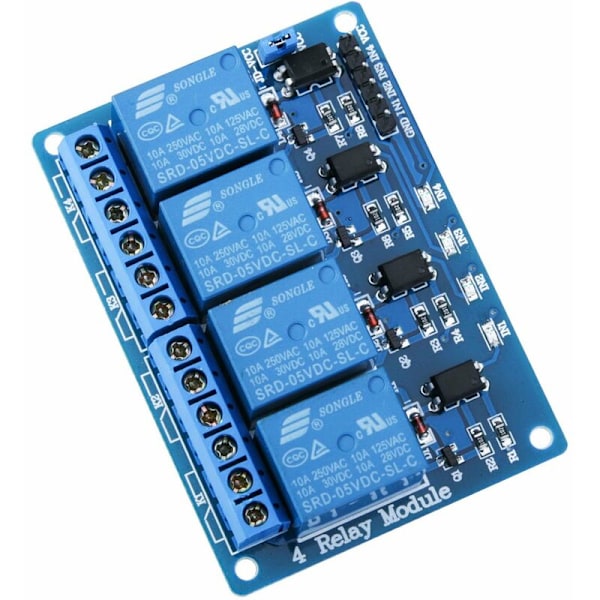 5V DC Relémodul 4 Kanaler med Optokobler 4-Kanals Relémodul for Mega 2560 1280 DSP Arm PIC AVR STM32 Raspberry Pi
