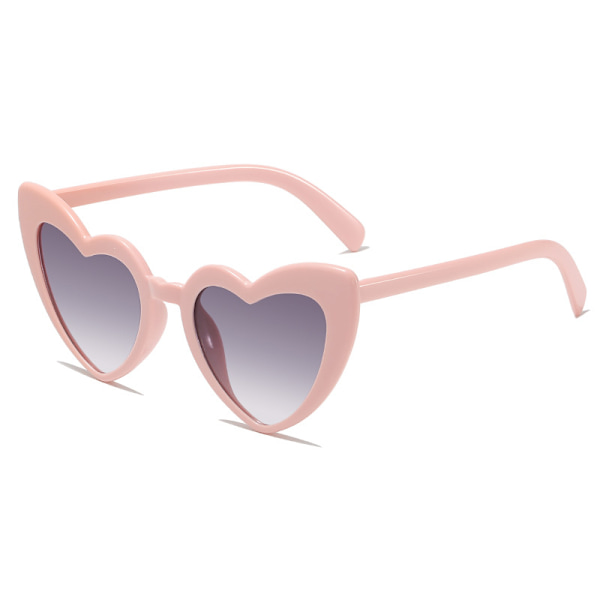 Hjärtformade solglasögon för fester, snygga solglasögon för män och kvinnor Pink frame double gray lens