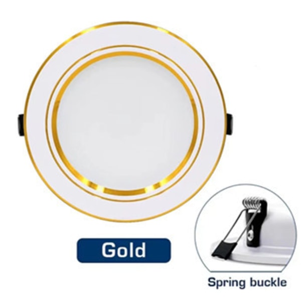 Nedfældet LED-spotlight gold 18W warm light 110V