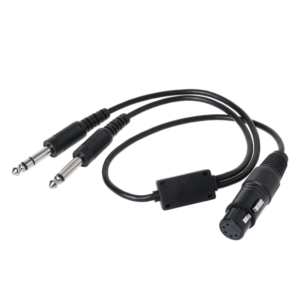 Svart flygheadset-adapter för buss XLR till GA (dubbelkontakt) Pilotheadset-adapter