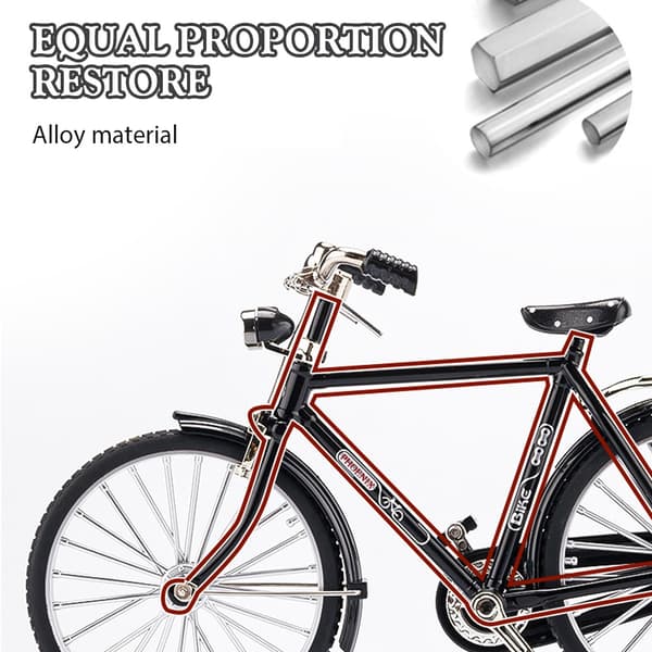 Retro cykel model kit miniature metaldekoration til kunstsamling sort