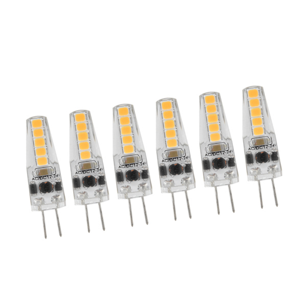 10 stk G4 LED-pærer 2W Bi Pin Base Dimbare pærer til lysekrone Taklampe Bordslampe Varm hvit 3000K AC 12‑24V