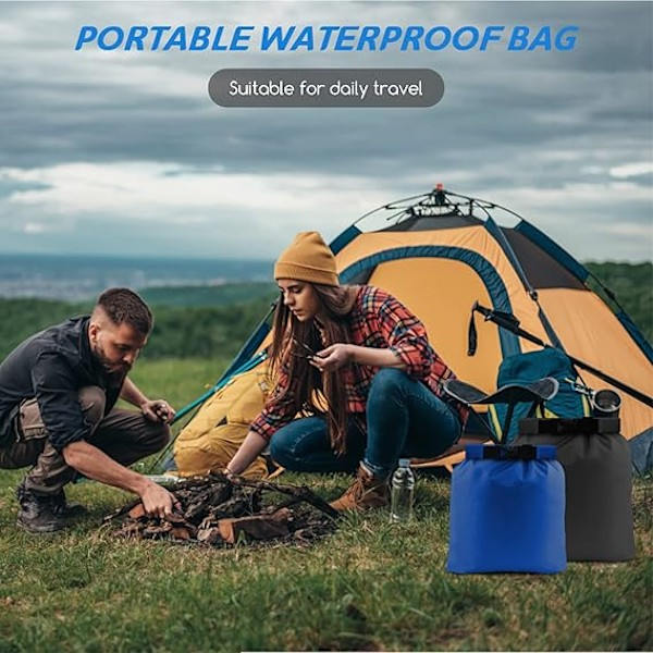 Vandtæt tørpose sæt 6 stk, let tørpose kanoposer vandtæt taske til kajakroning whitewater sejlads bådliv vandring camping rejser backpacking