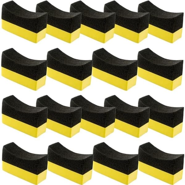 18-pack applikatorkuddar för bildäck, glas och lackerat stål