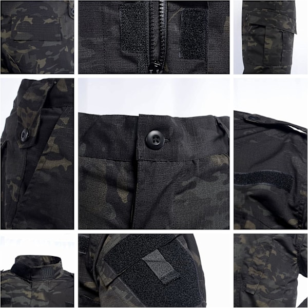 Airsoft Tactical Suits Miesten Metsästys Taisteluasu Takki BK's M BK: n M