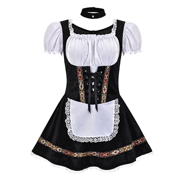 Oktoberfest-kostyme for karnevalfest, ølkostyme for jenter, kjole-sett 31644 black 4XL