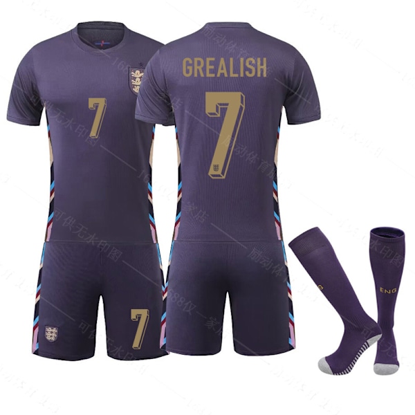 Gos- EM 2024 Fotbollströja England Away 7 GREALISH XS 7 GREALISH XS