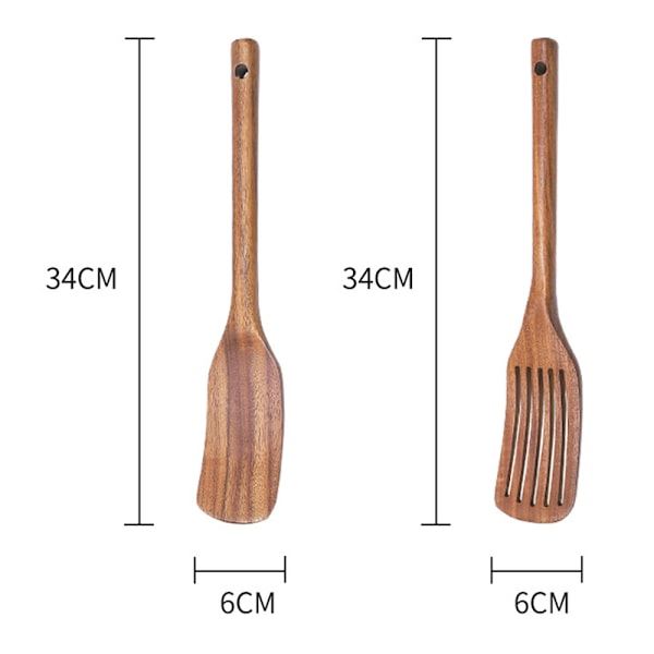 Träredskap i köket - 2-delars set av non-stick bambuträ