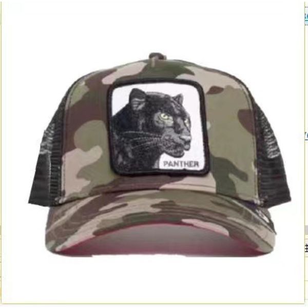 Vuxen Black Panther Mesh Cap Sommar Baseball Cap Trucker Cap Leopard Camouflage