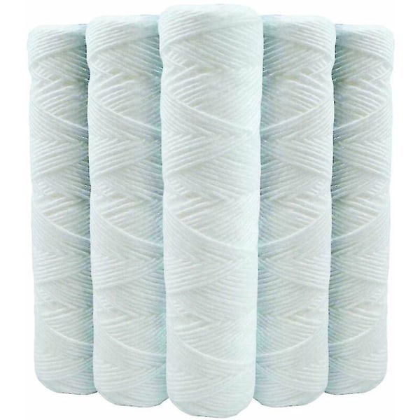 Set med 5 spolede vannfilterpatroner Antisediment 9 tommer 3/4 - 20 mikron kompatibel med 10 tommers filter produsert i Frankrike-kryc