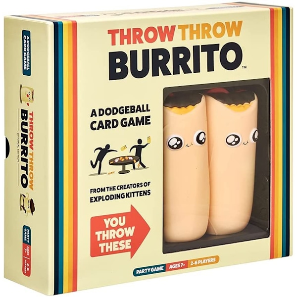 Engelsk version af familiespilkort til børn og voksne Throw Throw Burrito