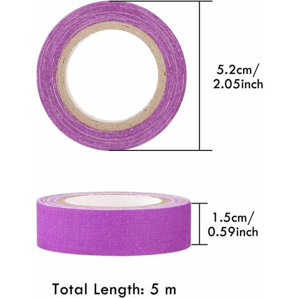 Neon gaffatape UV blacklight selvlysende fluorescerende 6 farver 1,5 cm x 5 m