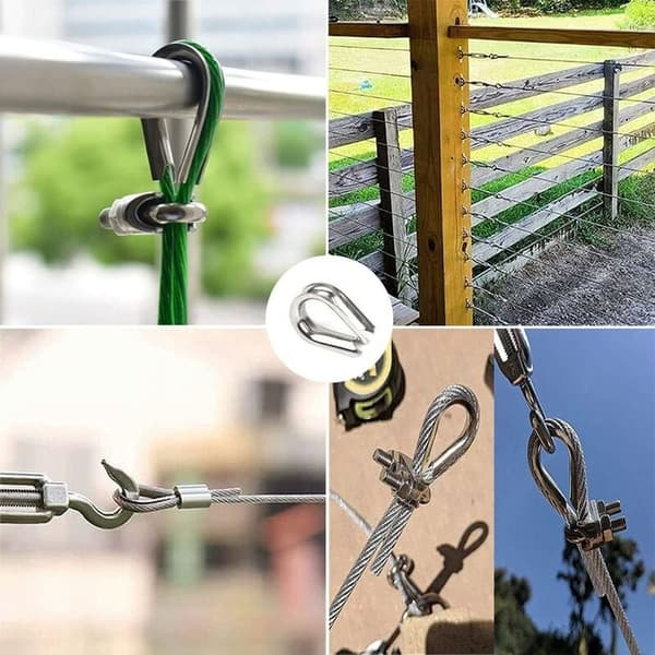 M2 304 rustfri stål wire reb fingerbøl til 2mm kabel 50 styk