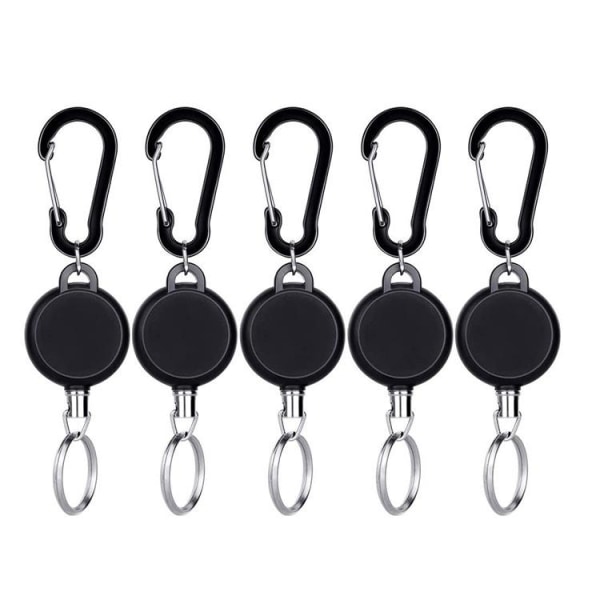2-pack nyckelring utdragbar med Yo-Jo-funktion och snöre black