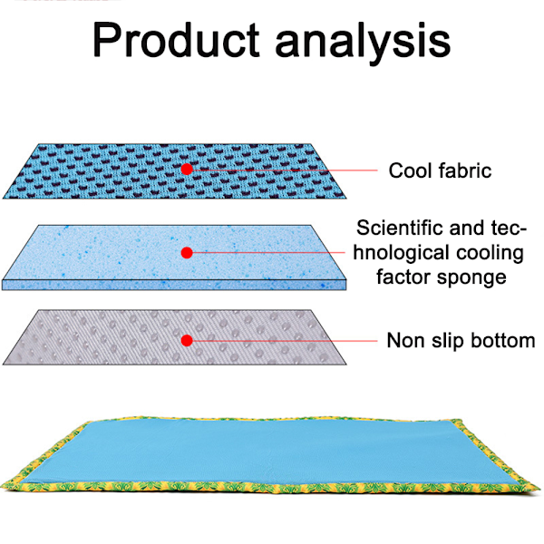 Selvkjølende pute for hund og katt, is silke sommerhundkjøling