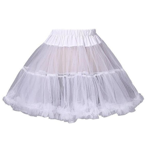 Kvinder Piger Ruffle Kort Underskørt Solid Hvid Farve Fluffy Bubble Tutu Nederdel P