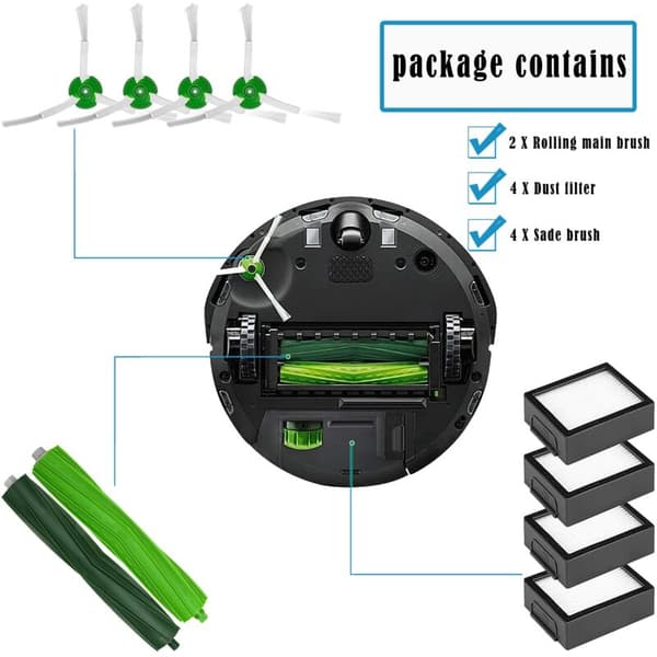 Kompatibel med iRobot Roomba j7 j7+ i7 i7+ E5 E6 E7 Udskiftningstilbehørssæt - 1 sæt