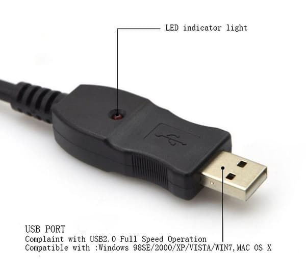 Plug and Play 3M USB Gitarrbas till USB 6.3mm Länkkabeladapter PC Inspelning USB Gitarrkabel[D]