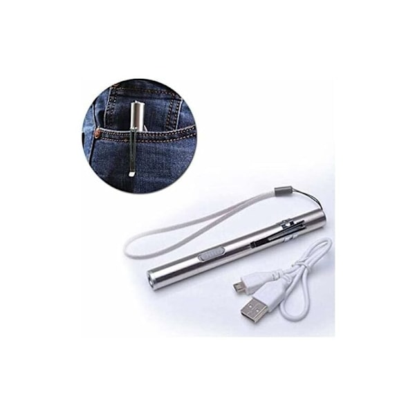 Paket Sjuksköterske Penlight Medicinsk Penlight USB Uppladdningsbar LED Ficklampa Rostfritt Stål Ficklampa för Läkare Studenter