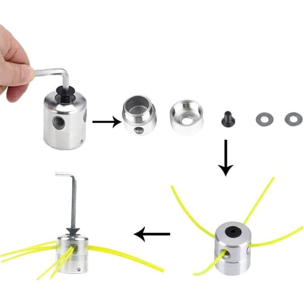 2 sett gressklipperhode tilbehør, aluminium børstekutterhode, for gressklippere, trimmere, hager, plener